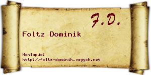 Foltz Dominik névjegykártya